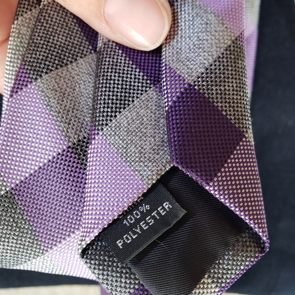 Bespoke Men's Purple Plaid Tie - Picture 2 of 4